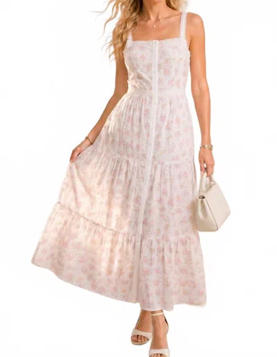 Main Strip Western Floral Lace Maxi Dress In Ivory In Multi