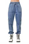 Main Strip Women's Denim Glam Jogger In Blue In Blue