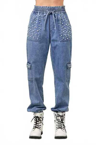 Main Strip Women's Denim Glam Jogger In Blue