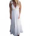 Main Strip Women's Luna Ruffle Maxi Dress In Off White In White