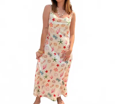 Main Strip Women's The Coral Cove Slip Maxi Dress In White In Multi