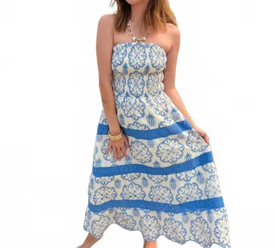 Main Strip Women's The Seabrook Coast Strapless Midi Dress In Blue