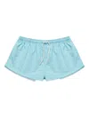 Mainless Drawstring Beach Mini Shorts In Blue
