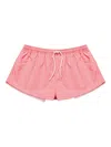 Mainless Drawstring Beach Mini Shorts In Pink