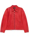 Mainless Leather Jacket In Red
