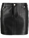 Mainless Minirock Aus Leder In Black