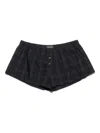Mainless Plaid Button-front Shorts