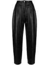Mainless Lederhose Mit Bundfalten In Black