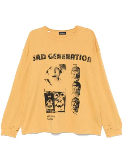 Mainless Sad Generation T-shirt In Yellow