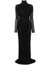 Mainless Semi-sheer Maxi Dress In Black