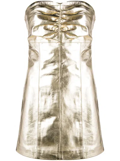 Mainless Schulterfreies Minikleid In Gold