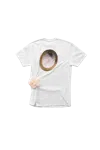 Mainline Coin Open Back Tee With Rose White