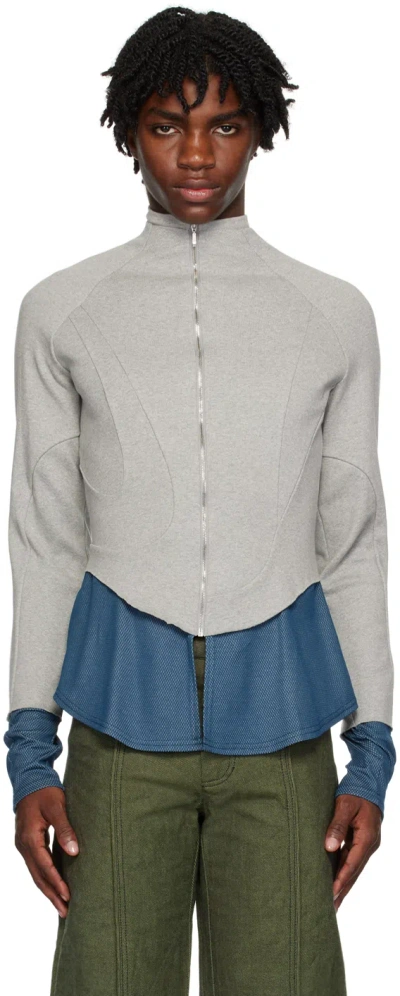 Mainline:rus/fr.ca/de Gray & Blue Markas Sweatshirt In Grey And Blue