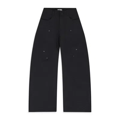 Mainline:rus/fr.ca/de Max Creased Curved Baggy Pants In Black