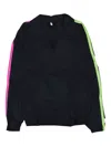 Mains Side Strip Quarter Zip Black Green Pink Track Jacket In Black