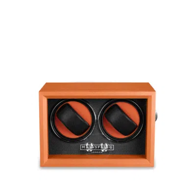 Mainspring Oxford Guardian Dual Slot Watch Winder In Orange