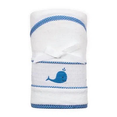 Mainstreet Collection Boy's Whale Smocked Hooded Towel In Blue