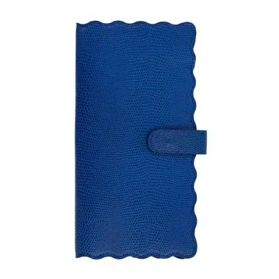 Mainstreet Collection Women's Lizard Print Travel Wallet In Navy