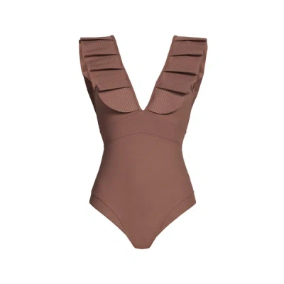 Maio Paris Maillot De Bain Une Pièce In Marron