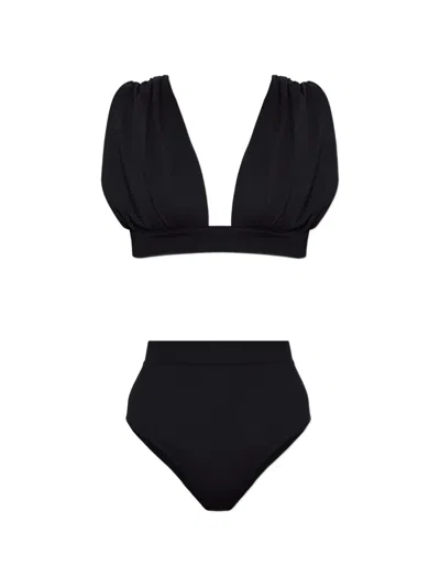 Maio Paris Monceau Ruched Bikini In Black