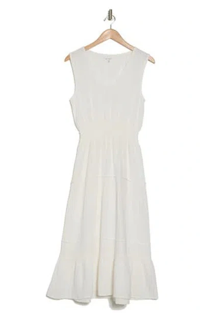 Maisie Cotton Gauze Tiered Midi Dress In White | ModeSens
