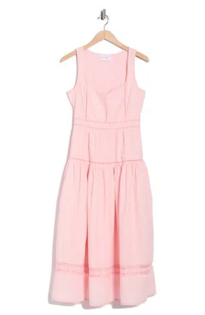Maisie Cotton Poplin Midi Dress In Pink