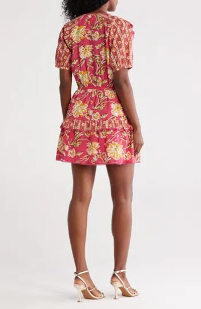 Maisie Elastic Waist Mini Dress In Pink