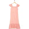 Maisie Embroidered Eyelet Cap Sleeve Cotton Midi Dress