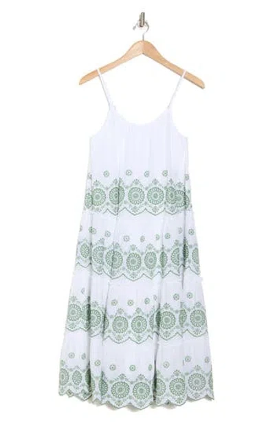 Maisie Embroidered Eyelet Tiered Cotton Sundress