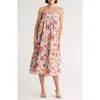 Maisie Floral A-line Tiered Midi Dress