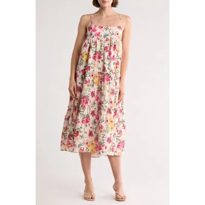 Maisie Floral A-line Tiered Midi Dress