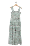 Maisie Floral Smocked Ruffle Cotton Maxi Dress In Multi