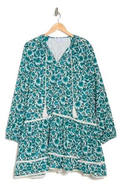 Maisie Tassel Tie Long Sleeve Tiered Minidress