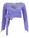 Maisie Wilen Purple Terrycloth Dramady Cardigan In Pink