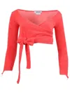 Maisie Wilen Dramady Wrap Top In Red