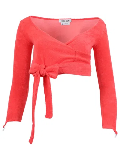 Maisie Wilen Dramady Wrap Top In Red