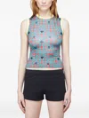 Maisie Wilen Geometric-pattern Sleeveless Top In Blue