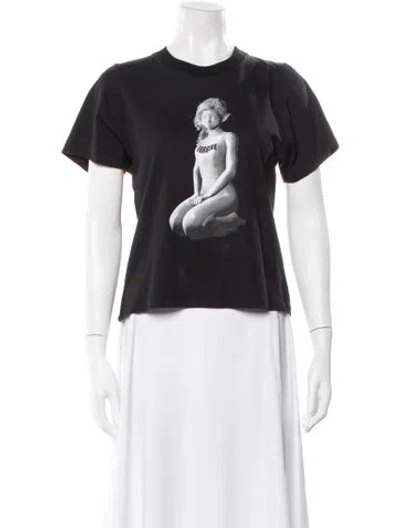 Pre-owned Maisie Wilen Graphic Print Crew Neck T-shirt In Black