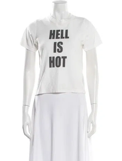Pre-owned Maisie Wilen Graphic Print Crew Neck T-shirt In White
