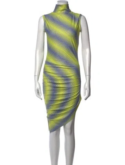 Pre-owned Maisie Wilen Graphic Print Mini Dress In Green