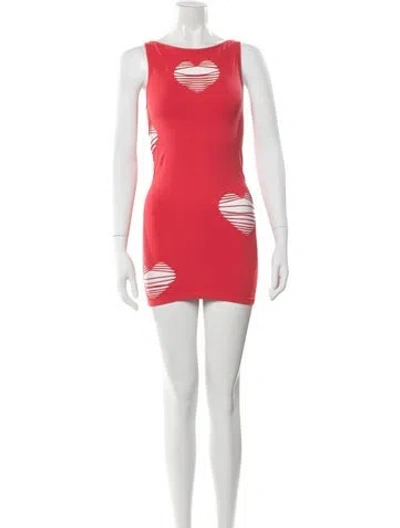 Pre-owned Maisie Wilen Graphic Print Mini Dress In Red