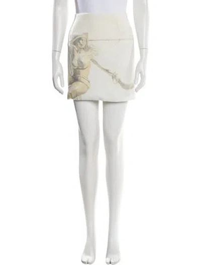 Pre-owned Maisie Wilen Graphic Print Mini Skirt In Neutral