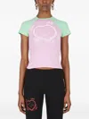 Maisie Wilen Heart-print Raglan-sleeve Top In Multi