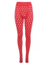 Maisie Wilen Knitted Perforated Leggings In Red