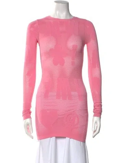 Pre-owned Maisie Wilen Nylon Graphic Print Top In Pink