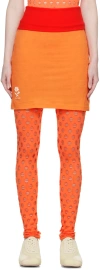 Maisie Wilen Orange & Red Pop Miniskirt In Cartom Carrot Tomato