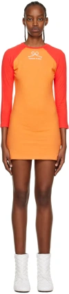 Maisie Wilen Orange Slinky Minidress In Carrot/tomato
