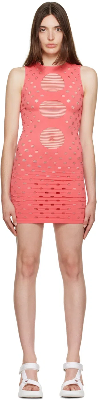 Maisie Wilen Pink Perforated Minidress In Pink Pink