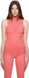Maisie Wilen Pink Perforated Tank Top In Pink Pink