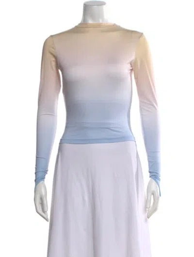 Pre-owned Maisie Wilen Printed Crew Neck Top In Neutral